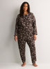 Brown Snowflake Long-Sleeve Tee and Jogger Pant Pyjama Set - tiVOGLIO