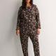 Brown Snowflake Long-Sleeve Tee and Jogger Pant Pyjama Set - tiVOGLIO