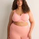 Pink Wireless Padded T-Shirt Bra with Lace - tiVOGLIO