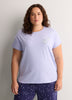 Blue Boxy-Fit Cotton Knit Pyjama Top with Sheep Chest Print - tiVOGLIO