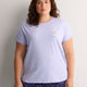 Blue Boxy-Fit Cotton Knit Pyjama Top with Sheep Chest Print - tiVOGLIO