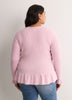 Responsible, Fit and Flare Peplum Button-Down Sweater