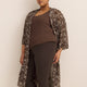 Responsible, Brown Capri Legging with Beaded Keyhole at Hem