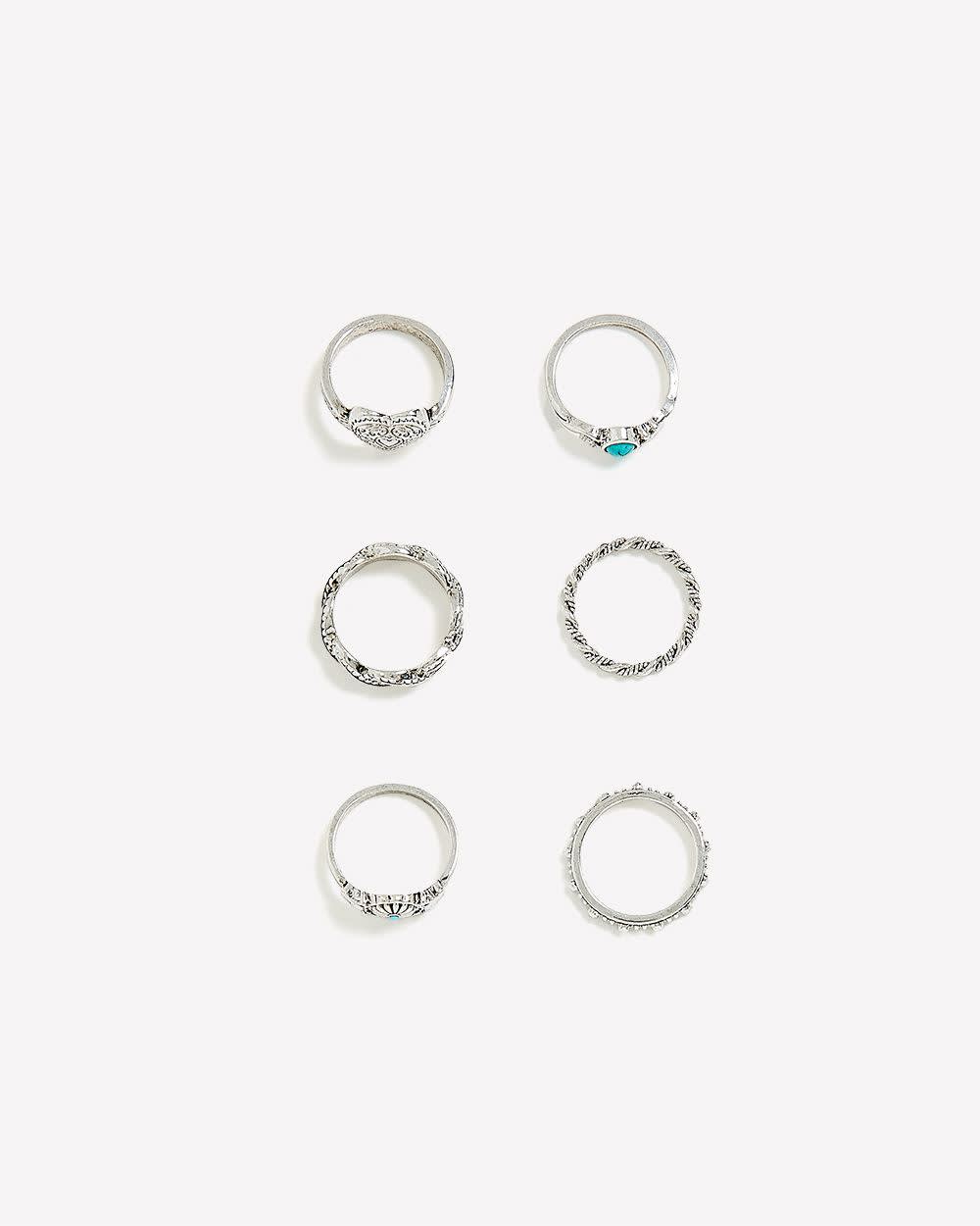 Bagues westerns assorties, ens. de 5