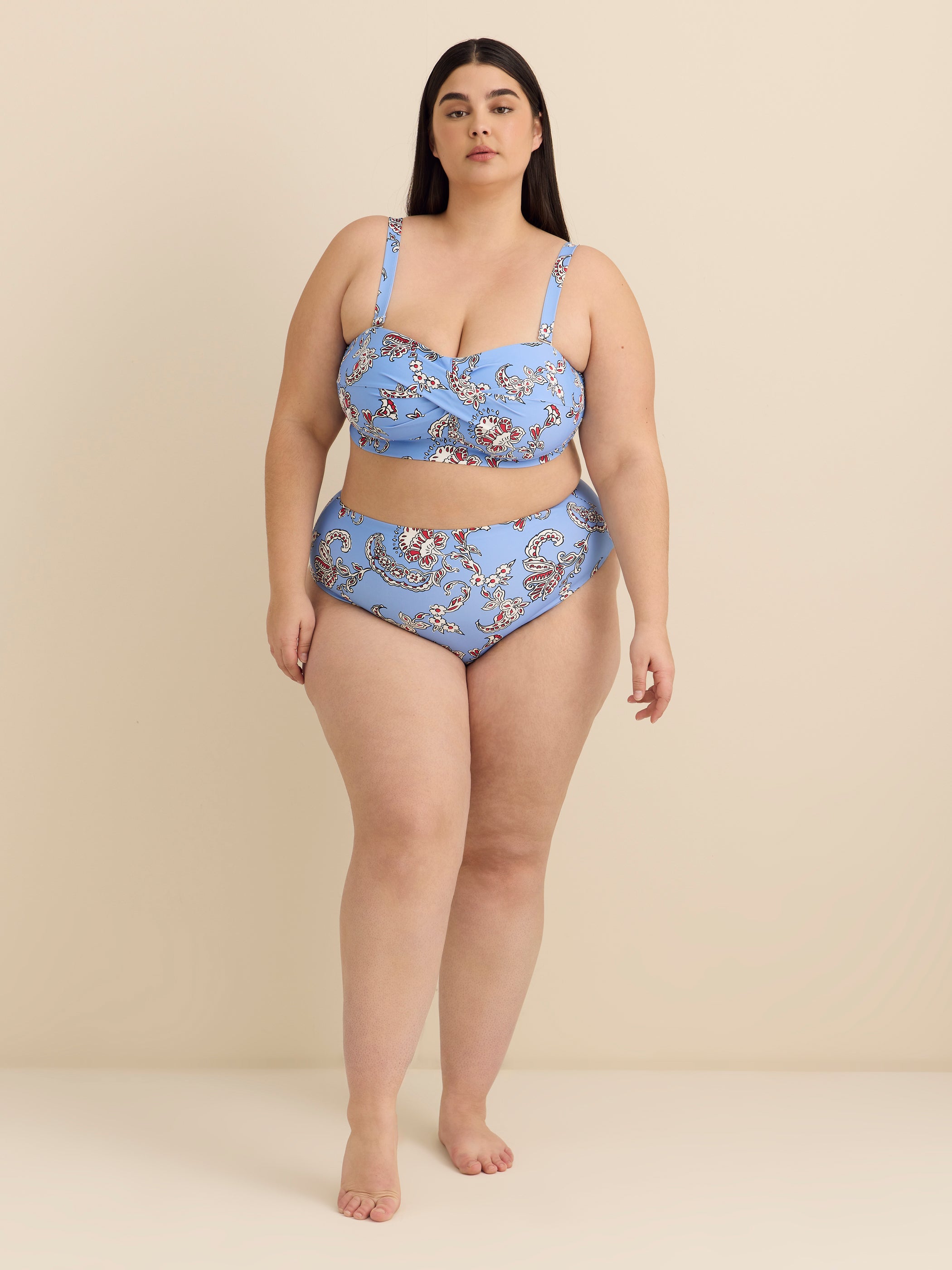 Culotte de maillot taille haute imprimée