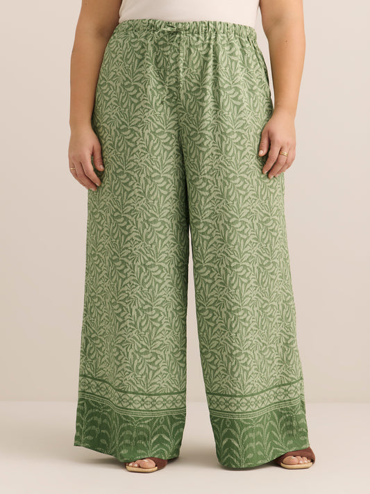 Petite, Palazzo-Leg Pant with Elastic Waistband