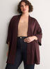 Kimono ample en satin violet foncé