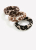 Leopard Ribbed Hair Elastics, Set of 6