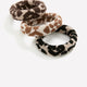 Leopard Ribbed Hair Elastics, Set of 6