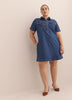 Denim Shirt Dress with Pockets