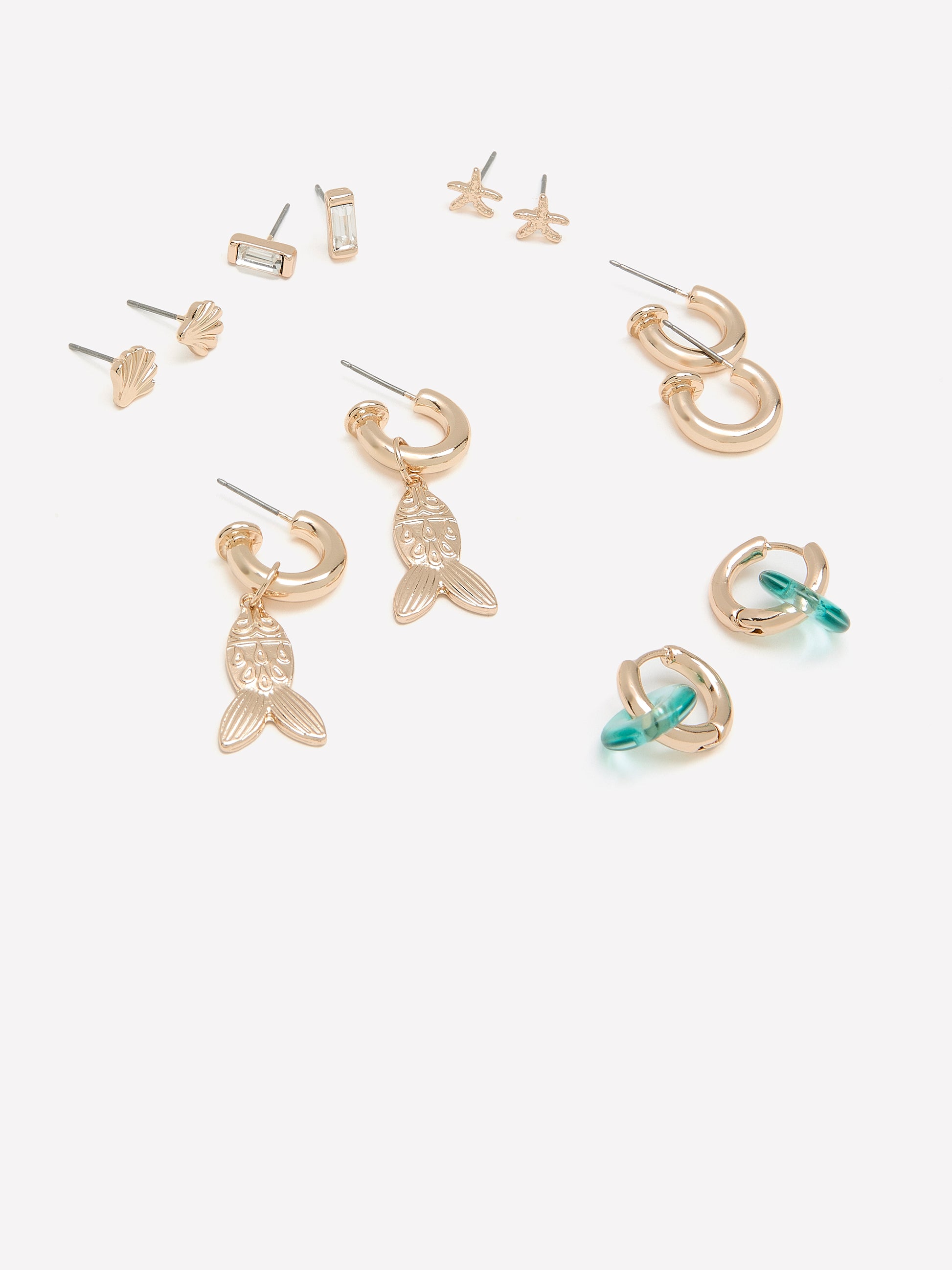 Assorted Mini Seashell Earrings, Set of 6