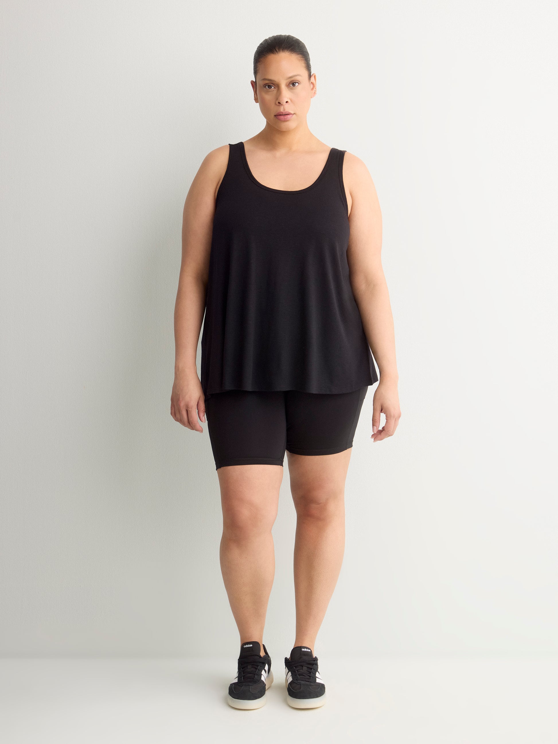 Black Swing Tank Top with Racerback Fooler - Active Zone