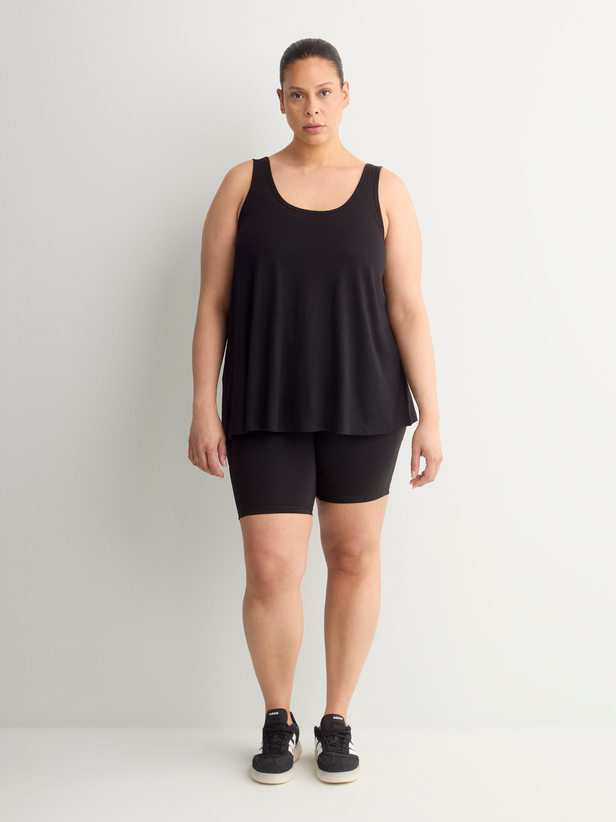 Black Swing Tank Top with Racerback Fooler - Active Zone