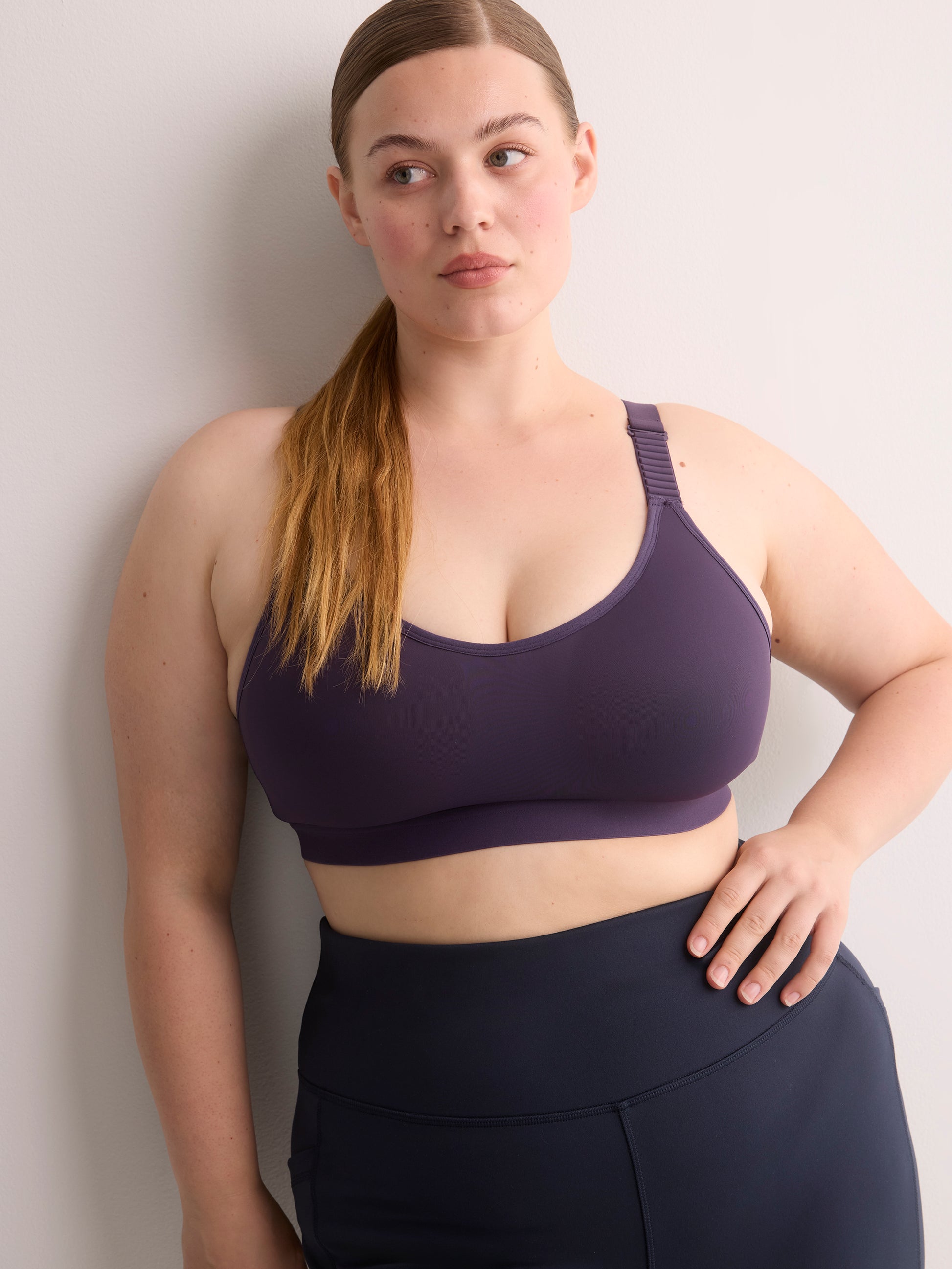 Blue Medium-Support Wireless Sports Bra, Active Zone