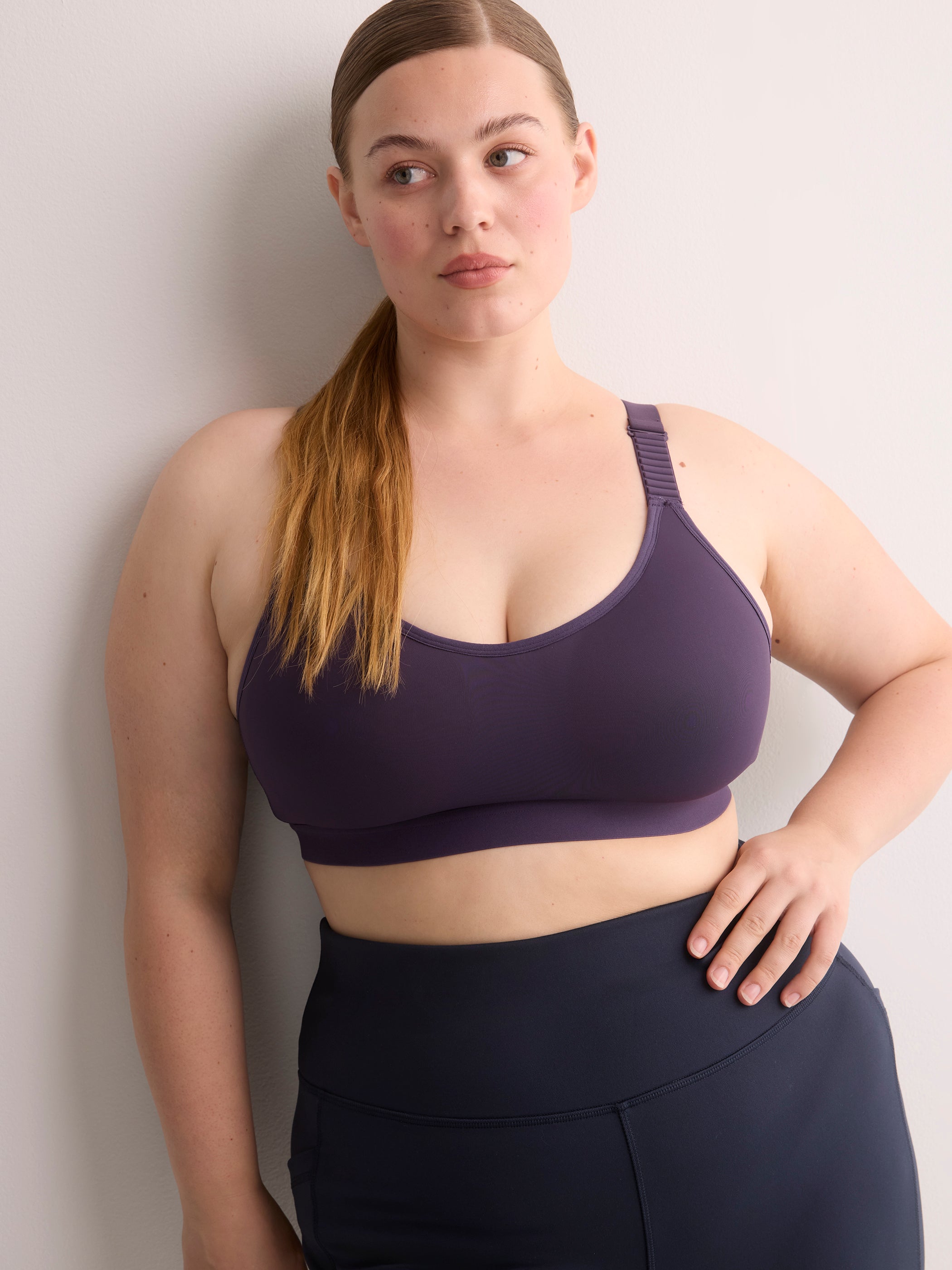 Blue Medium-Support Wireless Sports Bra, Active Zone