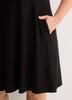 Responsible, Ribbed Sleeveless Boat Neck Swing Dress