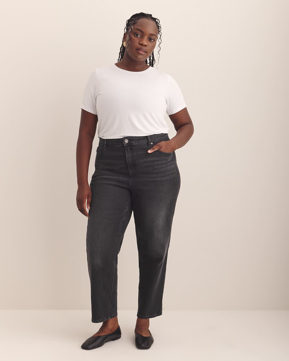 Jean mom noir taille haute - Addition Elle