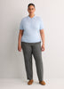 Petite, Heather Blue Straight-Leg Savvy II Pant