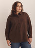 Brown Faux Suede Buttoned-Down Shirt
