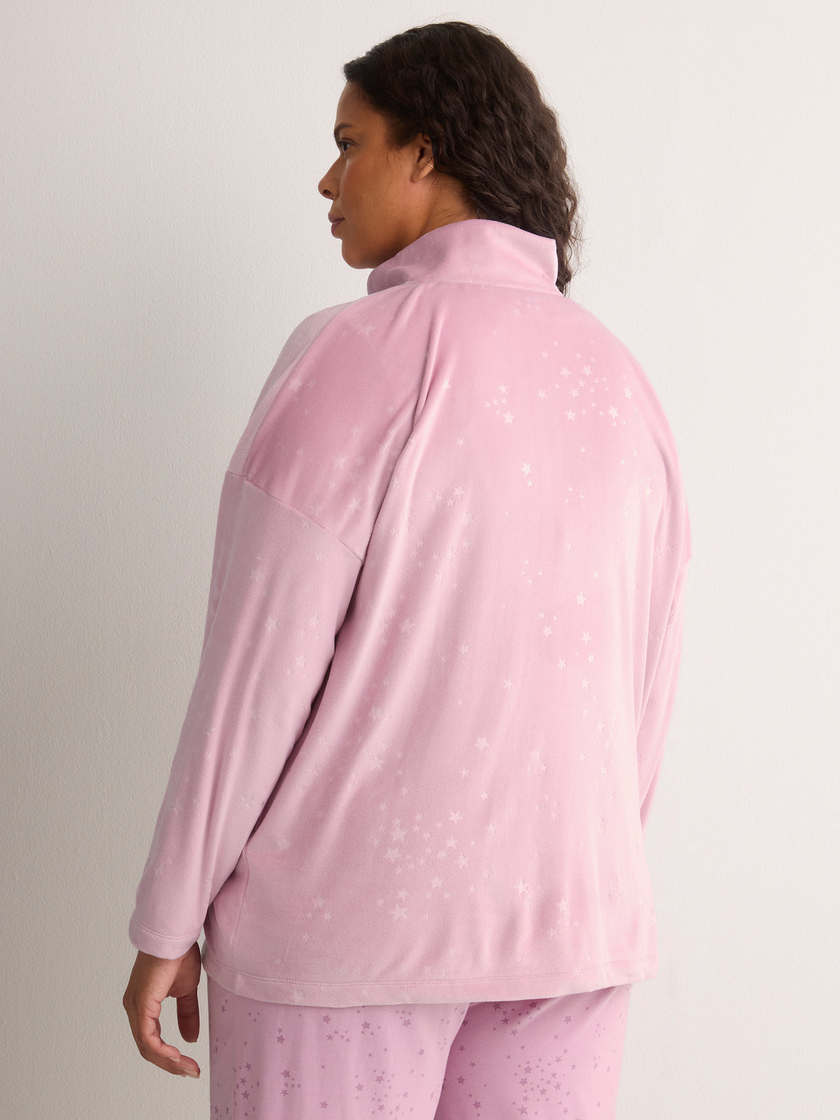 Pink Zippy Jacket with Embossed Velours Stars - tiVOGLIO