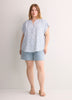 Split Neck Blouse with Extended Sleeves