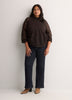 Mock-Neck Long-Sleeve Embroidered Blouse