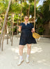Dark Blue Pleated Polo Tennis Dress - Active Zone