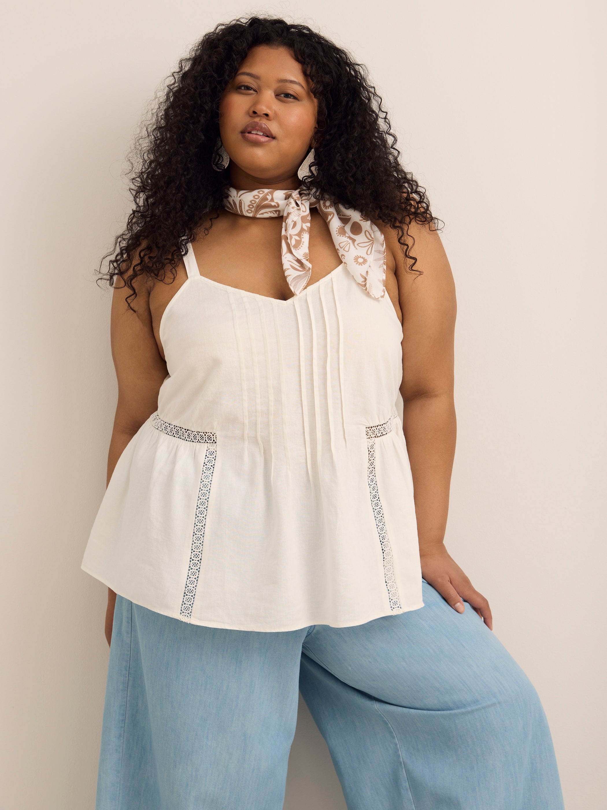 High-Rise Palazzo-Leg Pull-On Denim Pant - d/C JEANS