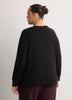 Dark Buttoned-Down Cotton Blend Crew Neck Cardigan
