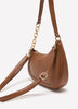 Cognac Uneven Equistrian Pebble Shoulder Bag