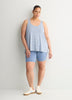 Textured Striped Swing Tank Top with Racerback Fooler - Active Zone