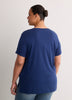 Boyfriend-Fit V-Neck Tee with Slits