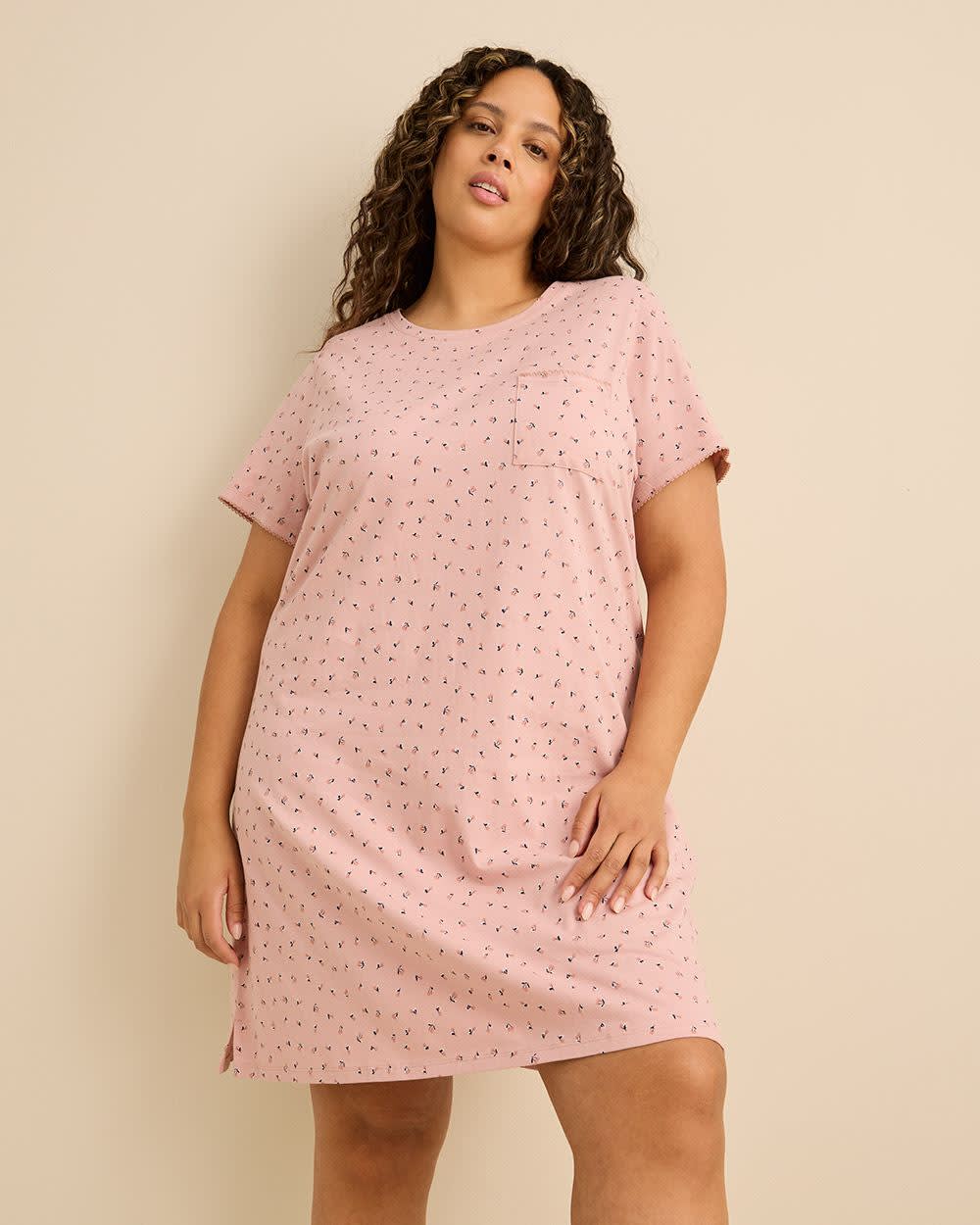 Chemise de nuit imprimée à manches courtes - ti Voglio