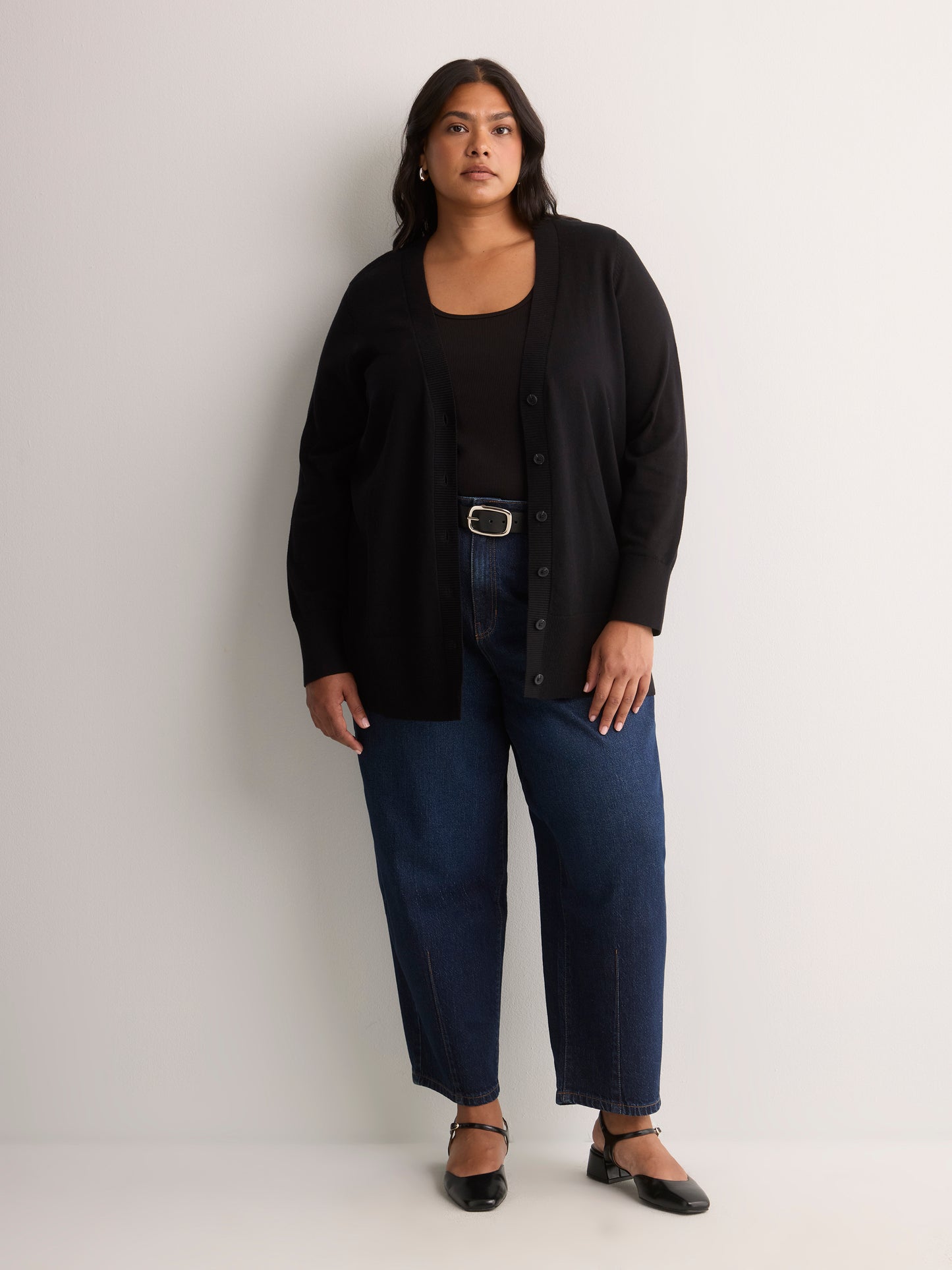 Cotton-Blend Tunic Cardigan
