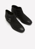Wide Width, Danyelle Cali Black Leather Mid-Heel Bootie - Clarks