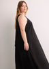 Sleeveless A-Line Halter Maxi Dress with Back Bow Tie