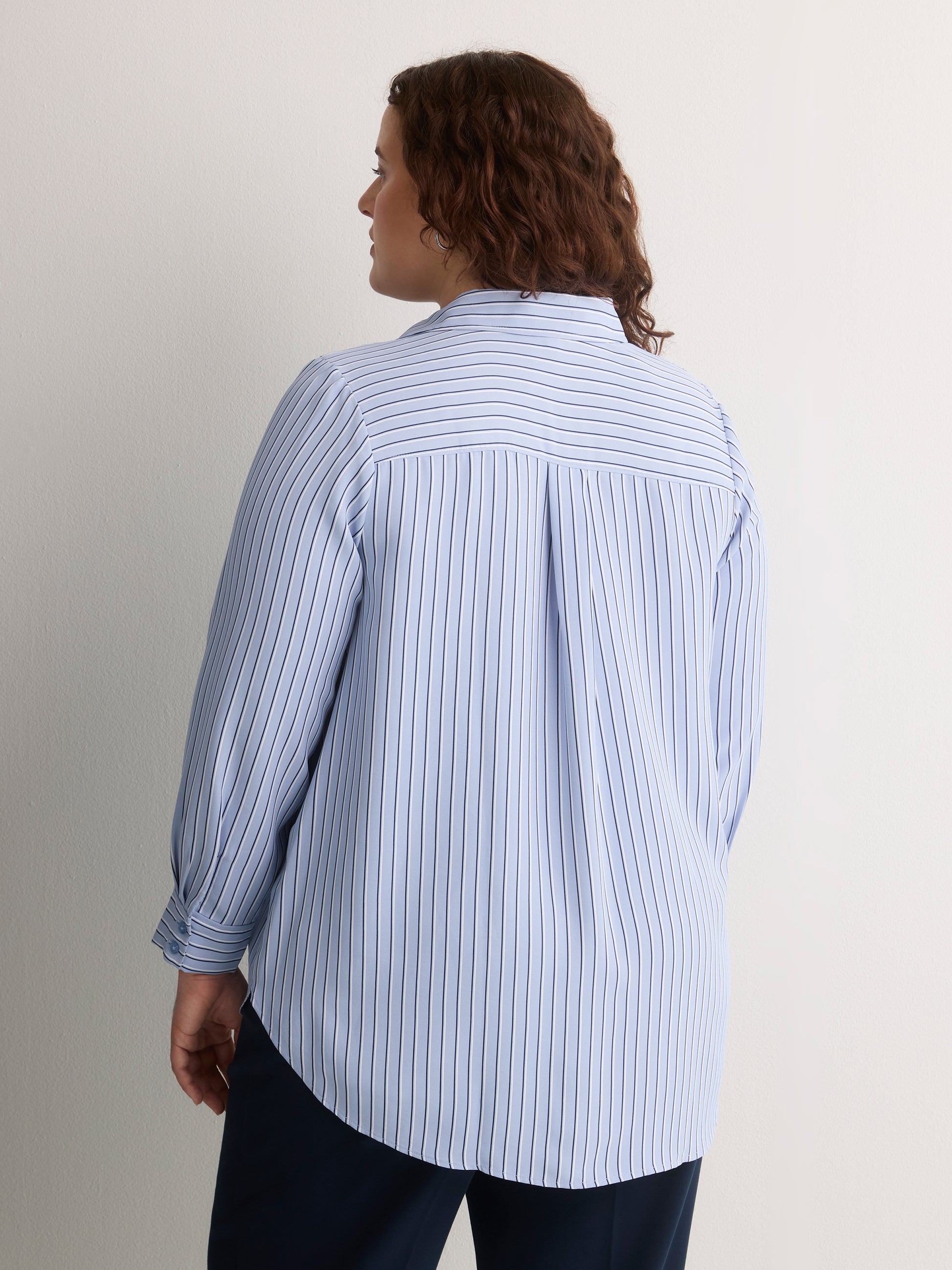 Responsible, Silky Buttoned Down Tunic Shirt