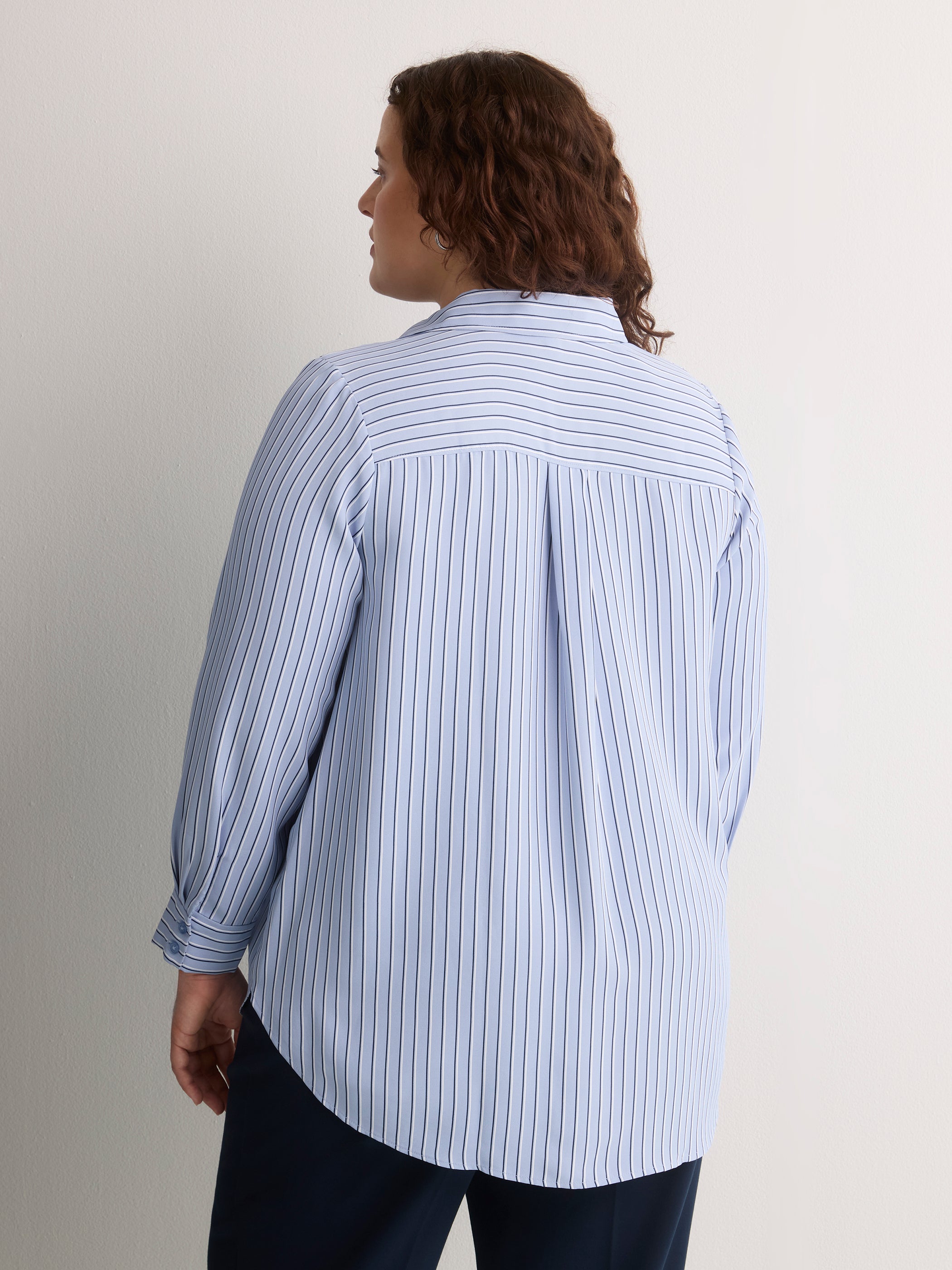 Responsible, Silky Buttoned Down Tunic Shirt