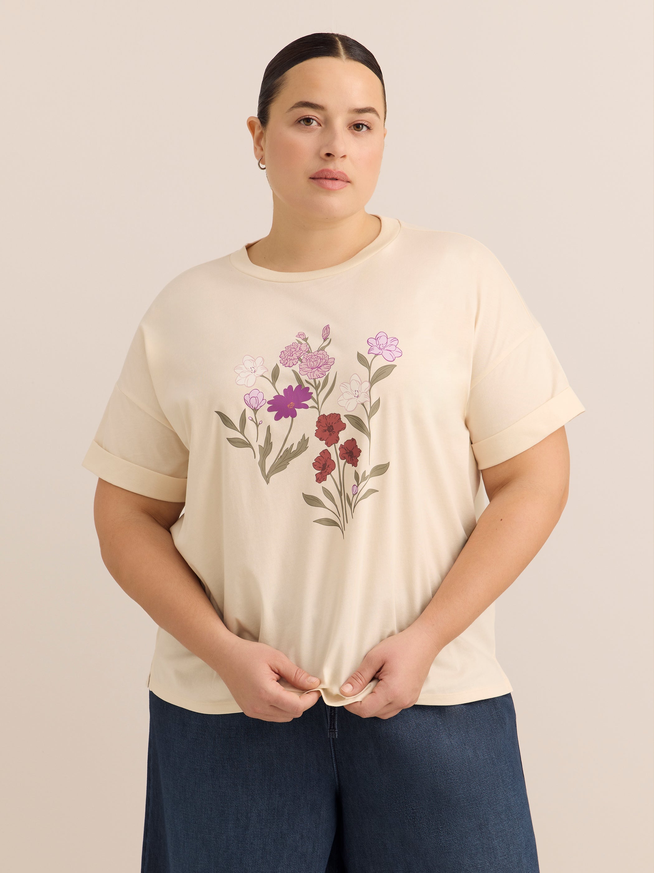 Boxy Short-Sleeve Crew-Neck T-Shirt