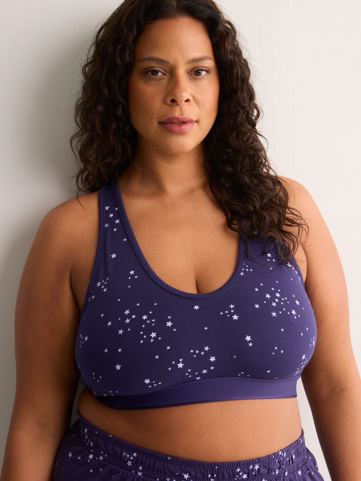 Star-Print Cotton Bralette - tiVOGLIO