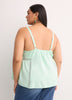 Linen Blend Swing Cami Blouse with Pintuck Detail