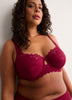 Red Lace Unlined T-Cup Underwire Bra - Déesse
