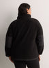 Black Short Polar Fleece Jacket with Contrast Trim - Active Zone