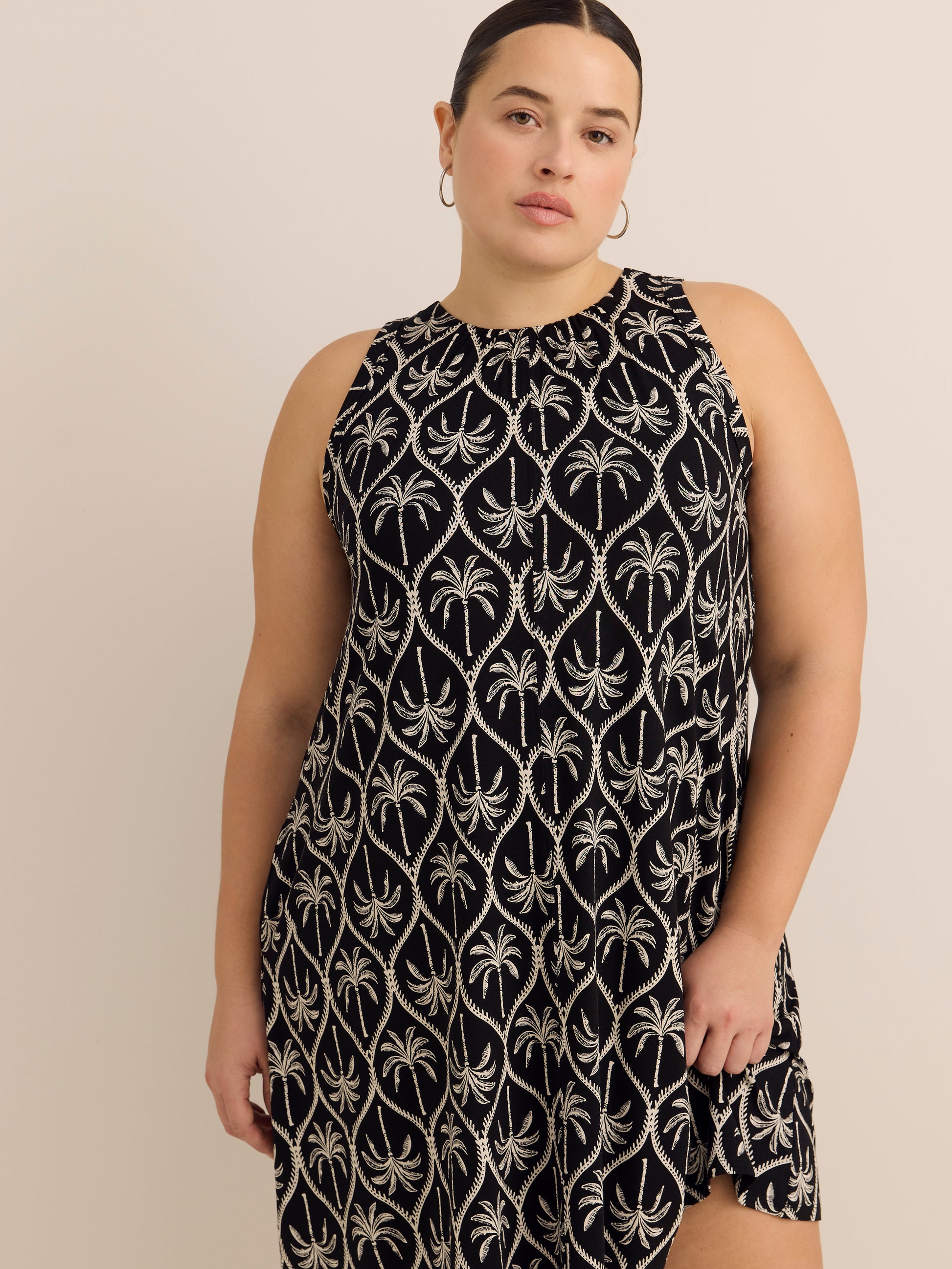 Responsible, Sleeveless Halter Swing Dress