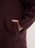 Long Hooded Mock-Neck Sherpa Jacket - Active Zone