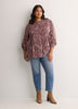 Pleated Buttoned-Down Slight Swing Blouse