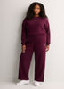Burgundy Feel Cozy Open-Hem Pants with Small Logo - adidas