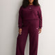 Burgundy Feel Cozy Open-Hem Pants with Small Logo - adidas