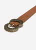 Denim Belt with Embellished Buckle