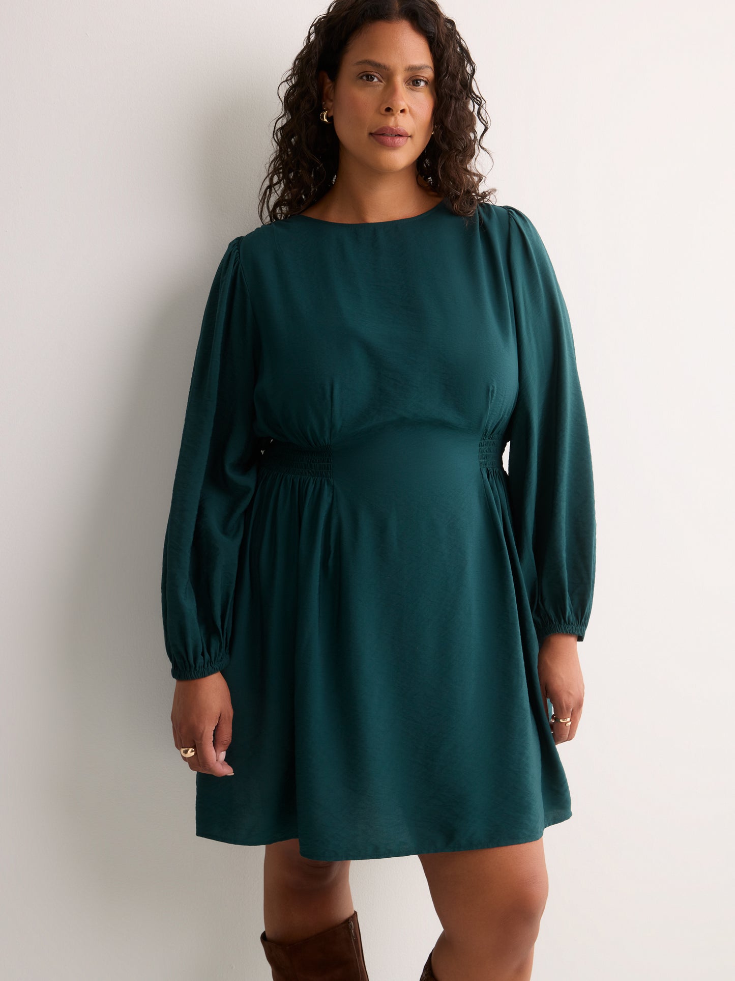 Long-Sleeve Fit-and-Flare Dress